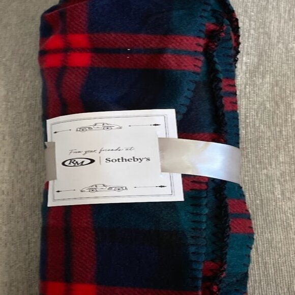 RM Auction Blanket Gull Wing Group Convention 5' x 4' Red & Black Plaid NEW - Picture 7 of 8